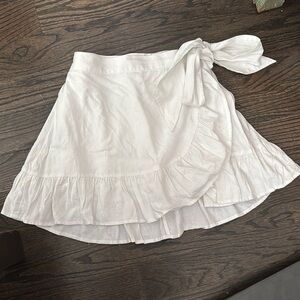 Aerie Cream Wrap Mini Skirt